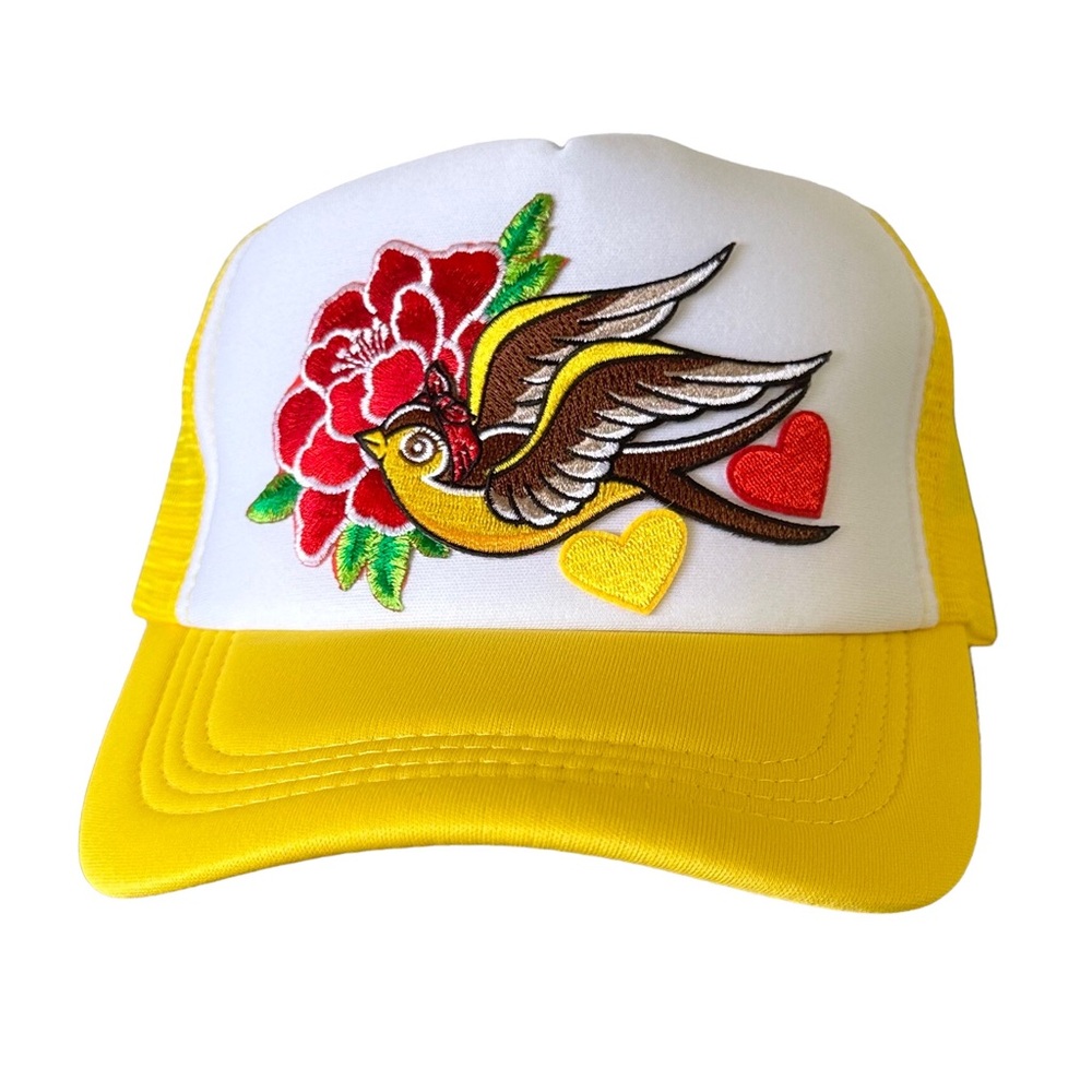 Trucker Hat with Embroidered Patches